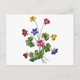 besticktes farbiges Holz Sorrel Postkarte
