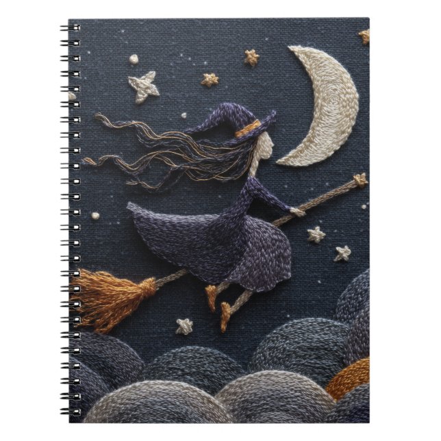 besticktes Hexenmoonlight-Sky-Notebook Notizblock (Vorderseite)