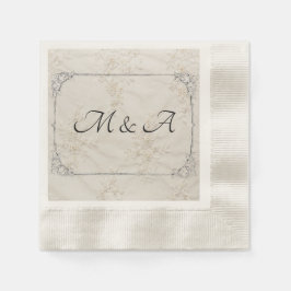 besticktes Hochzeitspapier Napkin Serviette