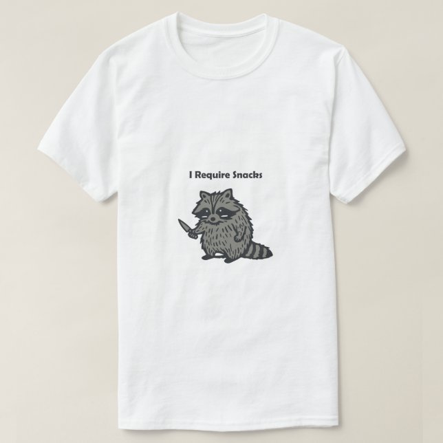 Besticktes Ich benötige Snacks lustig gemütlich T-Shirt (Design vorne)