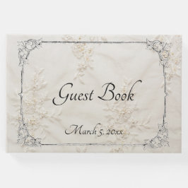 besticktes Lace Wedding Guest Book Gästebuch
