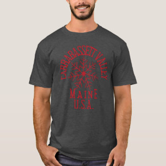 besticktes Snowflake Rabassett Maine USA Red T-Shirt