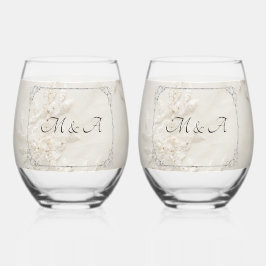 besticktes Spitzen Hochzeitungs-Edelglas Weinglas Ohne Stiel