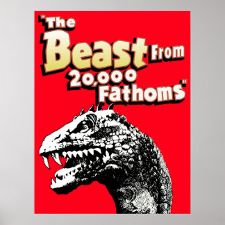 Bestie aus 2000 Fathoms Rhedosaurus Dinosaur Tri Poster