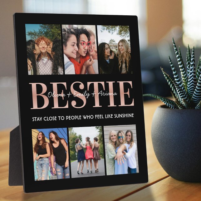Bestie Best Friend Black Foto Collage Fotoplatte (Von Creator hochgeladen)