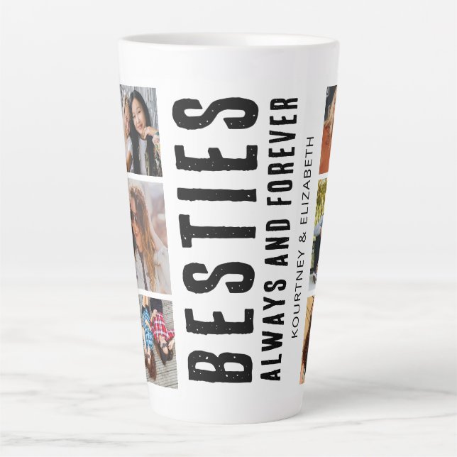 Bestie Best Friend Foto Collage Milchtasse (Vorderseite)