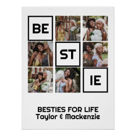 Bestie Best Friends 6 Fotos und Personalisierter T Poster