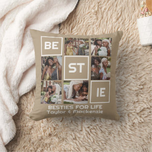 Bestie Best Friends 7 Fotos und Personalisierter T Kissen