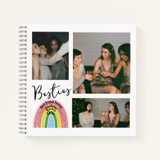 Bestie Best Friends Forever Rainbow Foto Collage Notizbuch