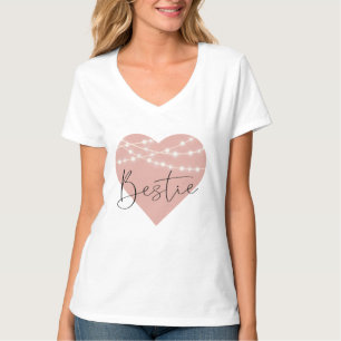 BESTIE BFF Roségold-Herz-Lichterkette T-Shirt