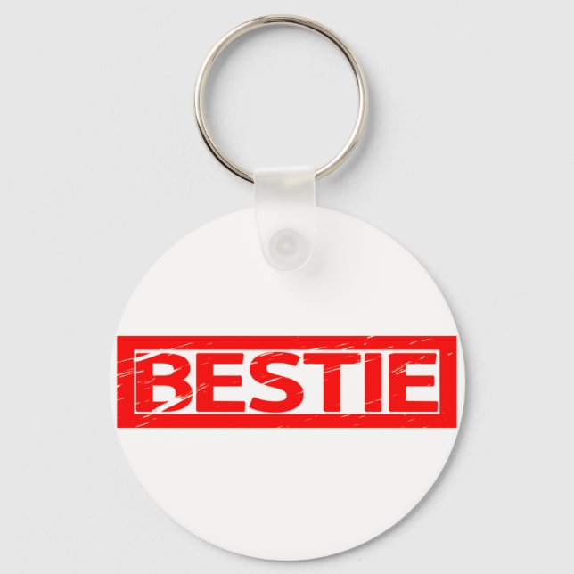 Bestie Briefmarke Schlüsselanhänger (Vorderseite)