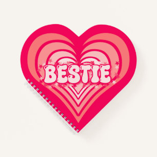 Bestie Bright Süsse Pink Heart Spiral Notebook Notizbuch