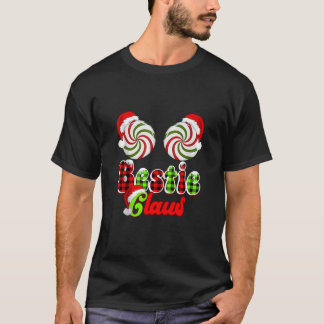 Bestie Claus Paare Pfefferminz Candy Cane Weihnach T-Shirt