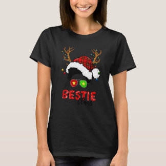Bestie Claus Rentier Unordentliche Bun Frisur Weih T-Shirt