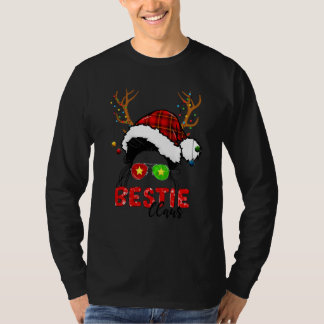 Bestie Claus Rentier Unordentliche Hochsteckfrisur T-Shirt