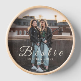 Bestie Collage Photo Clock – Custom Names & Year Uhr