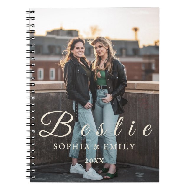Bestie Collage Spiral Photo Notebook – Custom Notizblock (Vorderseite)