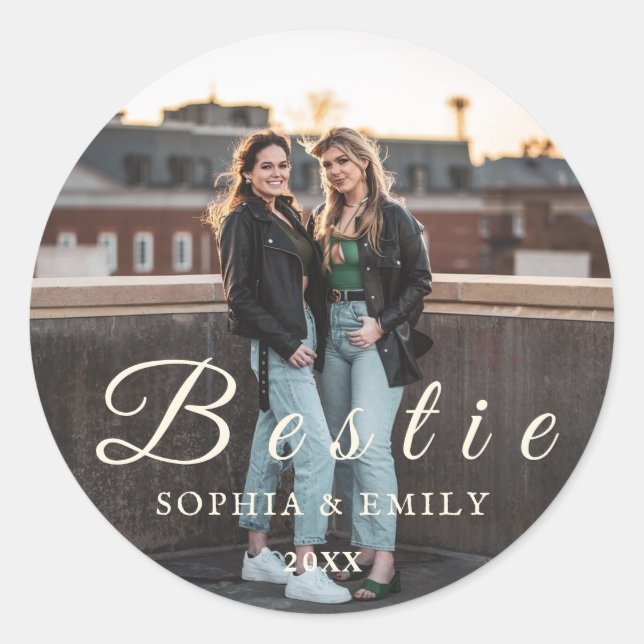 Bestie Collage Sticker – Names & Year Personalized (Vorderseite)
