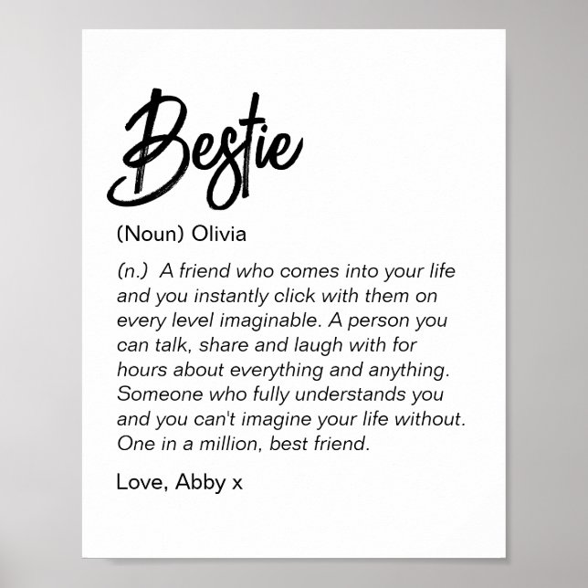 Bestie Definition Poster Beste Freundschaft (Vorne)
