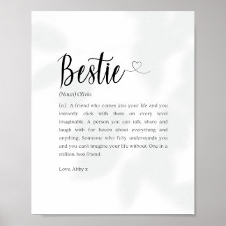 Bestie Definition Print, Personalisierte Geschenke Poster