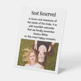 Bestie der Braut-Gedenkstätte Plaque-Zeichen Sockelschild