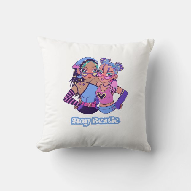 Bestie Forever Throw Pillow Kissen (Vorderseite)