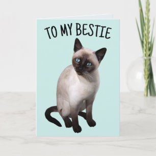BESTIE FRIEND SIAMESE CAT GEBURTSTAG Grußkarte Karte