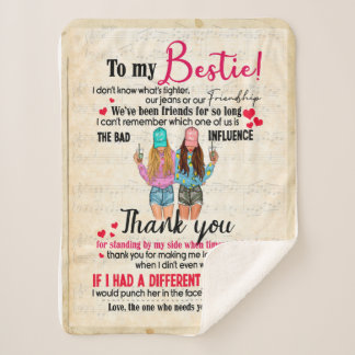 Bestie Geschenke | Brief an meine Bestie Vielen Da Sherpadecke