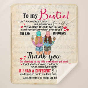 Bestie-Geschenke  Schreiben an meine Bestie Vielen Sherpadecke