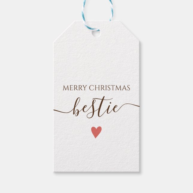 Bestie Merry Chirstmas Card Geschenkanhänger (Vorderseite)