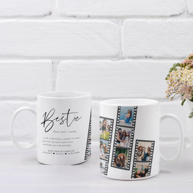 Bestie | Moderne 8-Foto Filmstreifen - Collage Kaffeetasse (Von Creator hochgeladen)