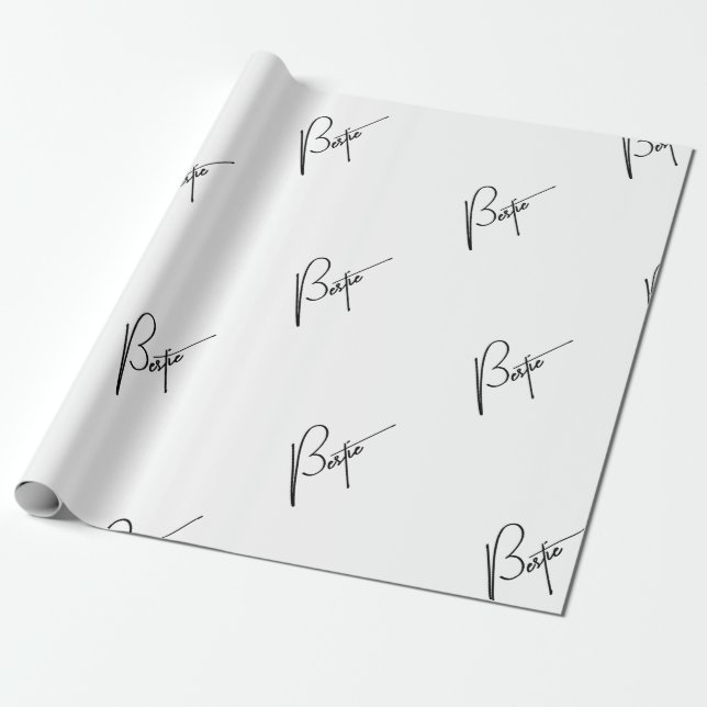 Bestie" Niedlich & Fun Geschenkpapier für Freunde (Ungerollt)