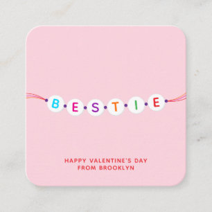 Bestie niedliche Freundschaft Armband pink Valenti Begleitkarte