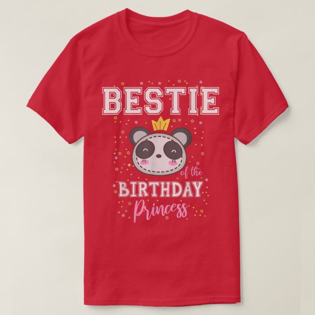Bestie of the Birthday Princess Niedlich Panda Bea T-Shirt (Design vorne)