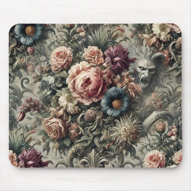 Bestie of the Interstice - Gotisches Blumendesign Mousepad (Vorne)