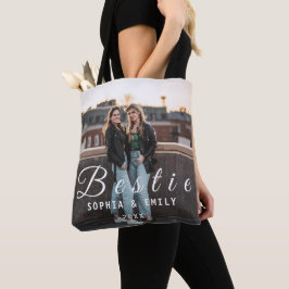 Bestie Photo Collage Tote Bag – Custom Names & Yea