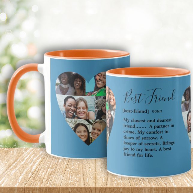 Bestie Quote BESTE FREUNDIN Foto Herzkollektion fa Tasse (Von Creator hochgeladen)