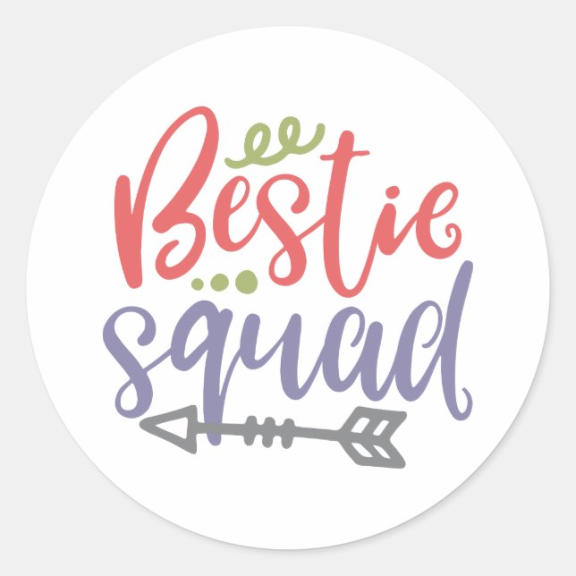 Bestie Squad Friendship Design Runder Aufkleber (Vorderseite)