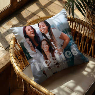 Bestie Trendy Typografie 2 Foto Keepake Kissen