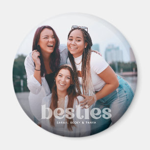 Bestie Trendy Typografy Foto Keepake Magnet