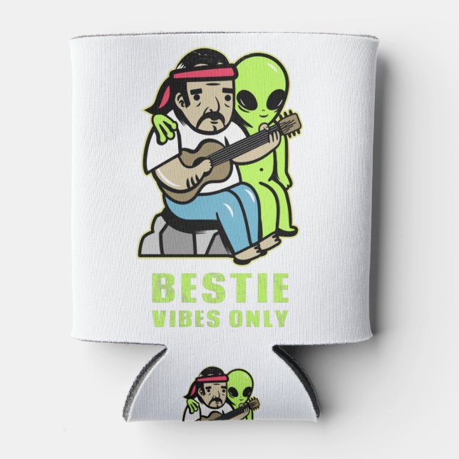 Bestie Vibes only - Alien - UFO Dosenkühler (Vorderseite)