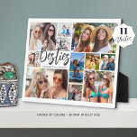Besties 11 Foto Collage Modernes Skript Fotoplatte<br><div class="desc">Erstellen Sie ein personalisiertes und lustiges, benutzerdefiniertes Foto-Fleece-Deckblatt für Ihre beste Freundin oder BESTE FREUNDIN, indem Sie dieses leicht hochzuladende Foto-Collage Grid-Template mit 11 Bildern in verschiedenen Formen und Größen sowohl horizontal als auch vertikal nutzen, um eine breite Palette von fotografischen Themen zu befriedigen. Der Titel BESTIES und die Namen...</div>