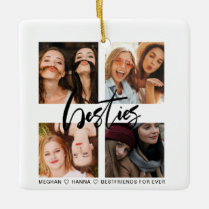 Besties 4 Foto Bester Freund-Ornament Keramikornament