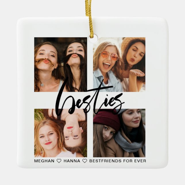 Besties 4 Foto von Best Friend Ornament (Vorderseite)