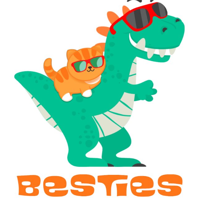 Besties a Cat and Dinosaurier Metall Brotdose (Von Creator hochgeladen)