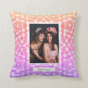 Besties Best Friend Foto Colorful Ombre Kissen