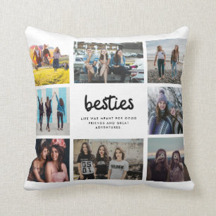 Besties Best Friend Quote Foto Collage Kissen