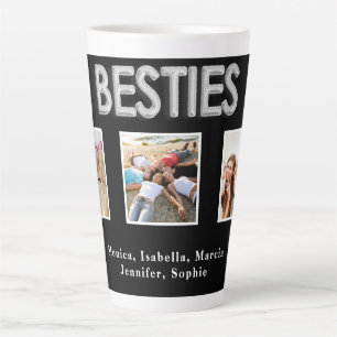 Besties Best friends black silver Foto names Milchtasse