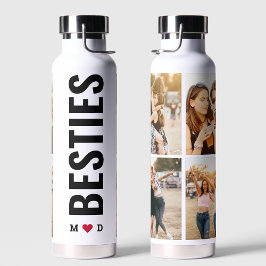 Besties Best Friends Custom Initials 4 Foto Trinkflasche