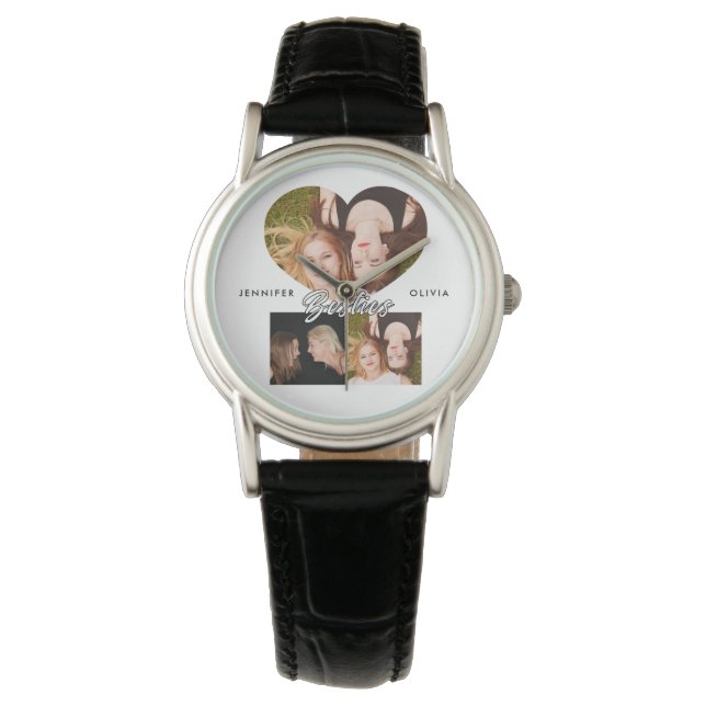 Besties Best Friends Elegantes Foto Armbanduhr (Vorderseite)